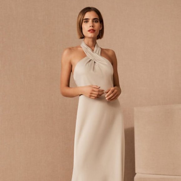 BHLDN Dresses & Skirts - BHLDN Ruby Satin Charmeuse Dress, Champagne Color